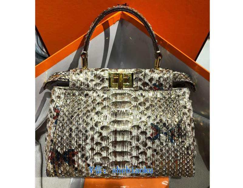 芬迪原單蟒蛇皮單肩斜挎包